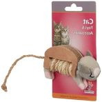Erdo Ticaret Fare Şekilli Peluş Kedi Oyuncağı, 10 x 6 cm Boyutunda