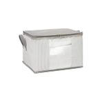 Erdo Ticaret Orta Boy Pvc Pencereli Gri Çizgili Hurç, 45 x 40 x 30 cm