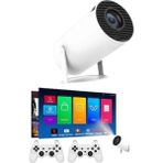 Erdo Ticaret Projeksiyon Cihazı Video Oyun Konsolu Projektör Taşınabilir Ayaklı Çift Kollu 4K Çözünürlüklü - 0 - Siyah