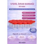 Erdo Ticaret Steril Idrar Kabı Kapasiteli Numune Toplama Kabı 50 Adet - Renkli - 2 - 15 Yaş