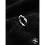 Erdobia 925 Ayar Gümüş Rodyum Kaplama Yuvarlak Erkek Halka Küpe - Tek (2X14MM) - Standart