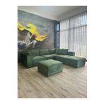 Erduran Mobilya Angelo 4 Modül + 2 Puf Köşe Koltuk Takımı (6 Modül) Babyface Kumaş Yeşil