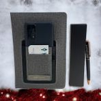 Eren Ofis Kişiye Özel Telofon Bölmeli Tarihsiz Ajanda & Tükenmez Kalem Kutulu & Şeffaf Poşet & Hediye Seti - Füme