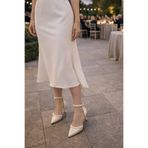 EREN SHOES BAG KAYRA Taş Detaylı Bilekten Bağlamalı Klasik Topuklu Kadın Abiye Ayakkabı