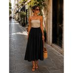 Eren Style Italyan Beli Lastikli Kloş Etek - Siyah - Standart