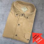 Eren Style Kadife %100 Cotton Pamuklu Uzun Kollu Terletmeyen Gömlek (Slim Fit Kalıp) - Camel - XL