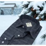 Eren Style Kışlık Pamuklu Flanel Uzun Kollu Erkek Gömlek (Regular Kalıp) - 2XL - Antrasit