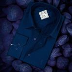 Eren Style Kışlık Pamuklu Oxford Uzun Kollu Erkek Gömlek (Regular Kalıp) - Lacivert