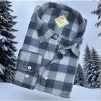 Eren Style Klasik %100 Cotton Uzun Kollu Terletmeyen Kışlık Flanel Kumaş Buz Mavisi Gömlek (Regular Kalıp) - XL