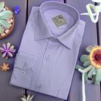 Eren Style Klasik %100 Cotton Uzun Kollu Terletmeyen Kışlık Flanel Kumaş Lila Gömlek (Regular Kalıp) - XL
