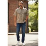 Eren Style Linen Keten Klasik %100 Cotton Kısa Kollu Terletmeyen Gömlek - Sarı - XL