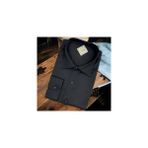Eren Style Linen Keten Klasik %100 Cotton Uzun Kollu Terletmeyen Siyah Gömlek (Slim Fit) - 4XL