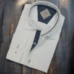 Eren Style Pamuklu Beyaz Uzun Kollu Erkek Gömlek (Slim Fit Kalıp)