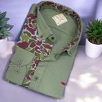 Eren Style Pamuklu Haki Uzun Kollu Erkek Gömlek (Slim Fit Kalıp) - 2XL