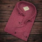 Eren Style Pamuklu Kırmızı Uzun Kollu Erkek Gömlek (Slim Fit Kalıp) - XL
