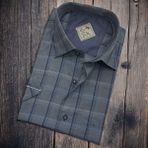 Eren Style Pamuklu Linen Kumaş Kısa Kollu Erkek Gömlek (Regular Kalıp) - 2XL - Antrasit