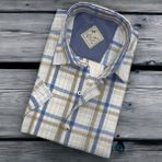 Eren Style Pamuklu Linen Kumaş Kısa Kollu Erkek Gömlek (Regular Kalıp) - 2XL - Camel