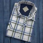 Eren Style Pamuklu Linen Kumaş Kısa Kollu Erkek Gömlek (Regular Kalıp) - 2XL - Yeşil