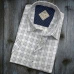 Eren Style Pamuklu Linen Kumaş Kısa Kollu Erkek Gömlek (Regular Kalıp) - 3XL - Beyaz