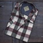 Eren Style Pamuklu Linen Kumaş Kısa Kollu Erkek Gömlek (Regular Kalıp) - Bordo
