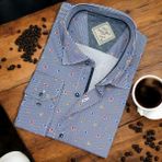 Eren Style Pamuklu Poplin Mavi Uzun Kollu Likralı Erkek Gömlek (Slim Fit Kalıp) - 2XL