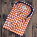 Eren Style Pamuklu Turuncu Uzun Kollu Erkek Gömlek (Slim Fit Kalıp)