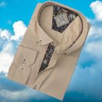 Eren Style Pamuklu Uzun Kollu Capuccino Erkek Gömlek (Slim Fit Kalıp) - Cappuccino - 2XL