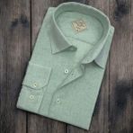 Eren Style Pamuklu Uzun Kollu Erkek Gömlek (Slim Fit Kalıp) - Açık Yeşil