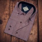 Eren Style Pamuklu Uzun Kollu Kareli Erkek Gömlek (Regular Kalıp) - 2XL - Bordo