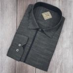 Eren Style Pamuklu Uzun Kollu Oxford Erkek Gömlek (Regular Kalıp) - XL - Gri