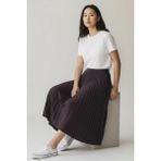 Eren Style Pileli Pamuklu Dokuma Viskon 4 Mevsim Etek(95 Cm)-(38-48) - Mürdüm - Standart