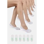 ERENART Bambu Kadın Babet Beyaz Çorap Dikişsiz Görünmez Kaydırmaz Topuk Silikonlu Premium 6'lı Paket - 36 - 40 - 001-Beyaz