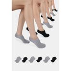ERENART Bambu Kadın Sneaker Siyah-Gri Çorap Dikişsiz Görünmez Bilekte Spor Çorap Premium 6'lı Paket - 36 - 40 - Siyah - Gri
