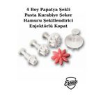Erenle ticaret Pasta Kurabiye Şeker Hamuru Şekillendirici Enjektörlü Basmalı Kopat 4 Boy Papatya Kalıp