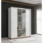 Erezoğulları 165x60x214 Beyaz Efsane Sürgülü Aynalı Beyaz Gardırop
