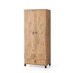 Erezoğulları 79x46x189 cm Beyaz 2 Kapılı 2 Çekmeceli Gardırop