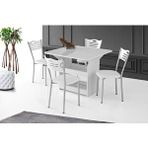 erezoğulları Izmir Katlanır Mutfak Masası Ve 4 Sandalye 80x90cm Beyaz