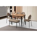 Erezoğulları Milano Suna Banklı Mdf Mutfak Masa Sandalye Takımı 60x100 Kahverengi