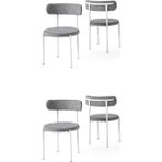 Erezoğulları Mobilya Alfa Metal Mutfak Sandalyesi 4 Lü Set - Beyaz