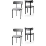 Erezoğulları Mobilya Alfa Metal Mutfak Sandalyesi 4 Lü Set - Siyah