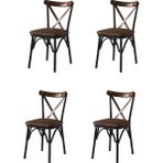 Erezoğulları Mobilya Bahar Mutfak Bahçe Cafe Sandalyesi 4 Li Set - Siyah - 40