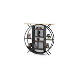 Erezoğulları Mobilya Dekoratif Raflı Ferforje Kapaklı Yuvarlak Kitaplık 125X30x128cm