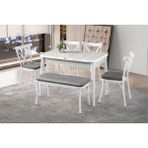 Erezoğulları Mobilya Ikon Banklı Mdf Mutfak Masa Sandalye Takımı 70X110 - Beyaz