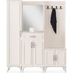 Erezoğulları Mobilya Irmak Portmanto Çift Askılık Ayakkabılık Aynalı 160X37X195 - Krem