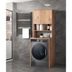 Erezoğulları Mobilya Kapaklı Raflı Çamaşır Makinesi Dolabı 65X58X183CM - Ceviz