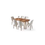 Erezogulları Mobilya Lale Mdf Açılır Mutfak Masa 6 lı Sandalyeli Takım 75*130cm
