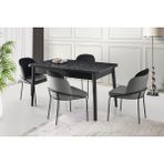 Erezoğulları Mobilya Lotus Açılır Mdf Yemek Mutfak Masası 90X145CM - Siyah - 90 x 145 cm