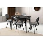 Erezoğulları Mobilya Milano Ece Mdf Mutfak Masa Sandalye Takımı 60X100 - Siyah