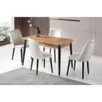 Erezoğulları Mobilya Milano Mdf Açılır Mutfak Masa Sandalyeli Takım 75x130cm - Çam - 75 x 130 cm