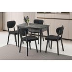 Erezoğulları Mobilya Tekno Elma Mdf Açılır Mutfak Masa Sandalye Takımı 60X100 - Siyah